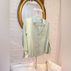 Trovata Birds of Paradis Green Striped Oxford